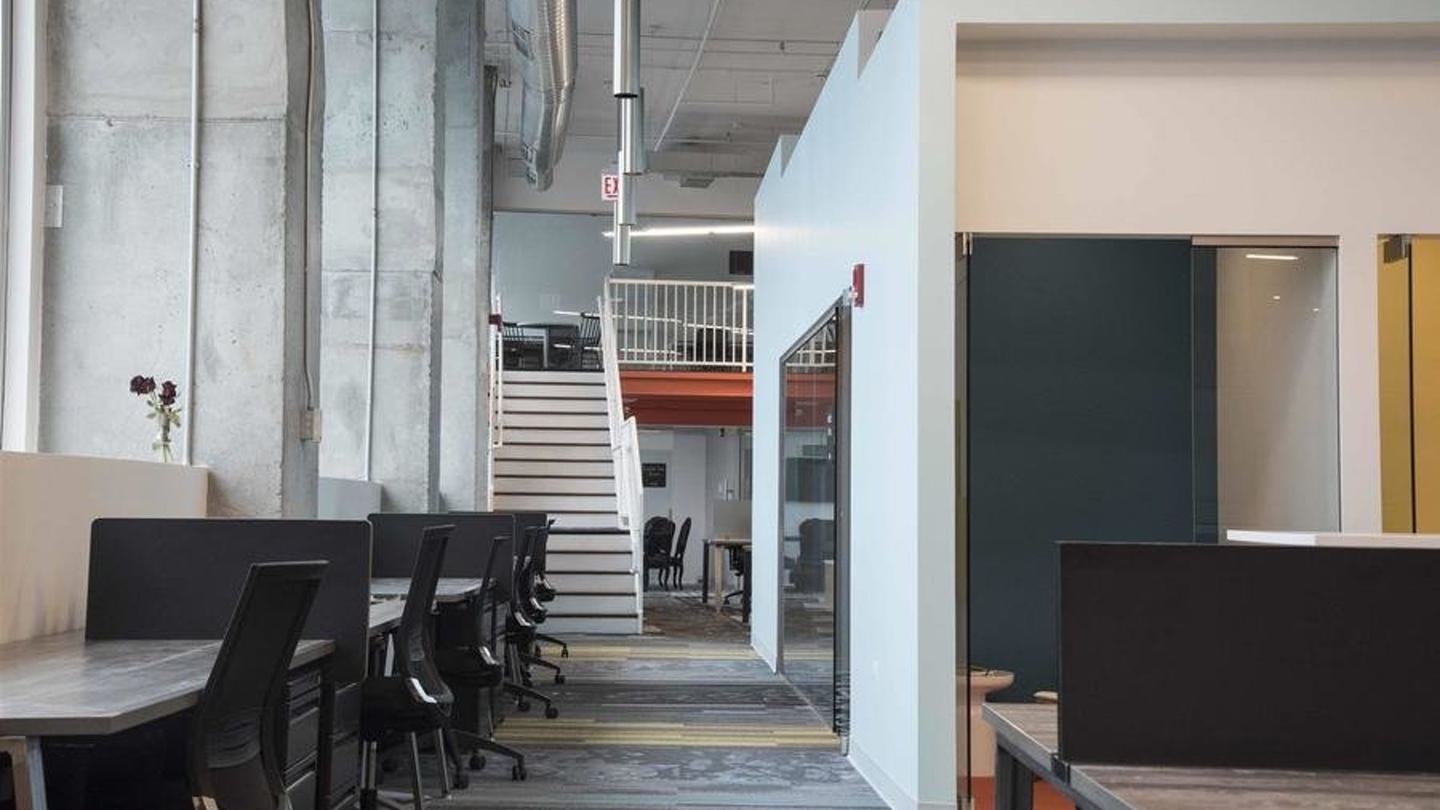 The interior of a shared office space provided by 25 North.
