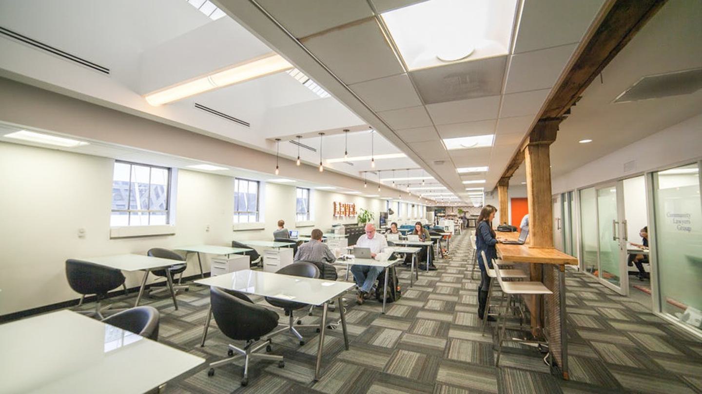 The interior of a shared office space provided by Expansive.