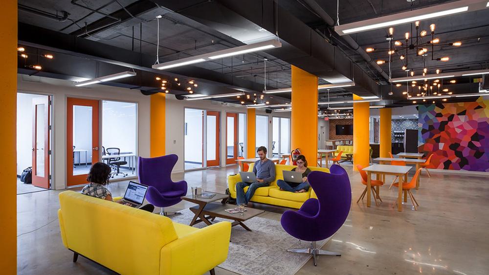 An interior shot of a Co-Working space in Tampa