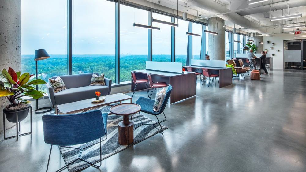 An interior shot of a Co-Working space in Indianapolis